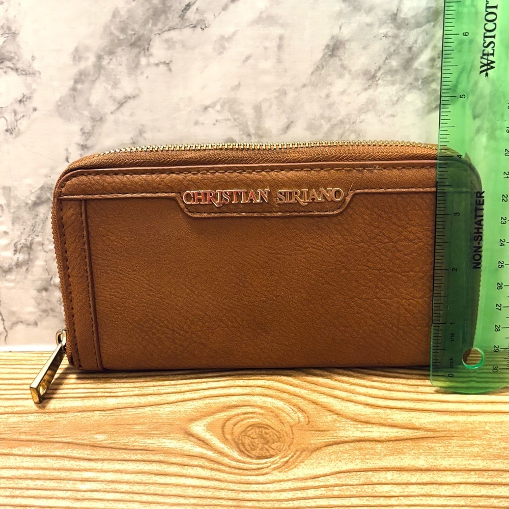 Christian Sirano Vegan Leather Brown Wallet - Picture 6 of 7